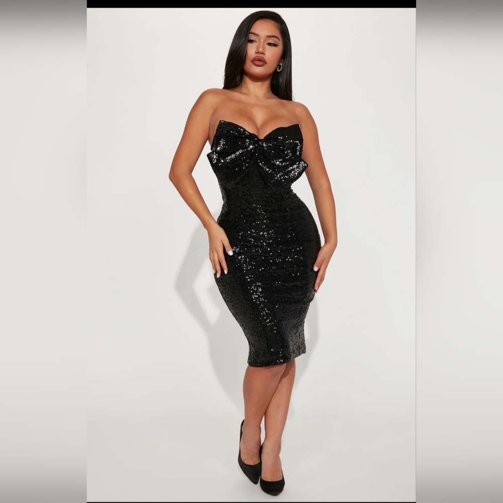 Black Sequin Cocktail Dress